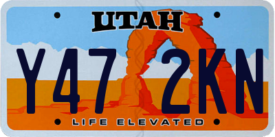 UT license plate Y472KN