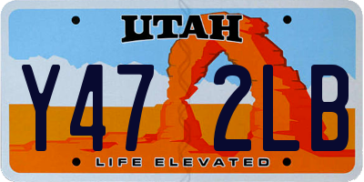 UT license plate Y472LB