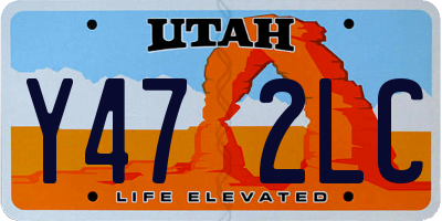 UT license plate Y472LC