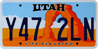 UT license plate Y472LN