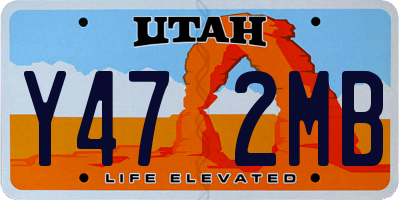 UT license plate Y472MB