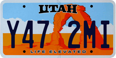 UT license plate Y472MI