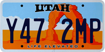 UT license plate Y472MP