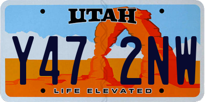 UT license plate Y472NW