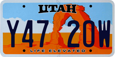 UT license plate Y472OW