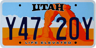 UT license plate Y472OY
