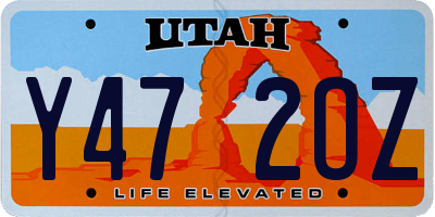 UT license plate Y472OZ