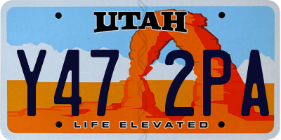 UT license plate Y472PA