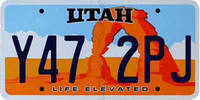 UT license plate Y472PJ
