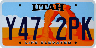 UT license plate Y472PK