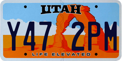 UT license plate Y472PM