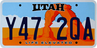 UT license plate Y472QA
