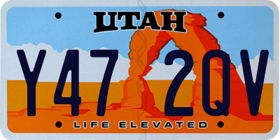 UT license plate Y472QV
