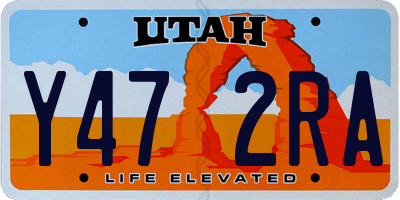 UT license plate Y472RA