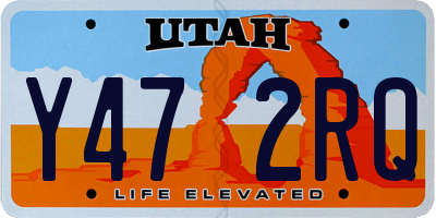 UT license plate Y472RQ