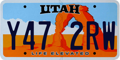 UT license plate Y472RW