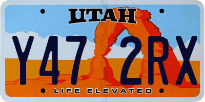 UT license plate Y472RX