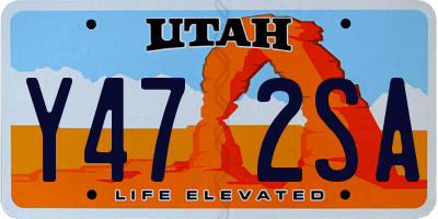 UT license plate Y472SA