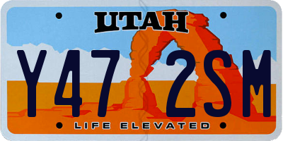 UT license plate Y472SM
