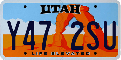 UT license plate Y472SU