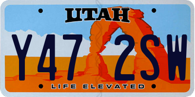 UT license plate Y472SW