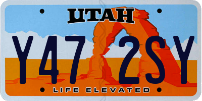 UT license plate Y472SY