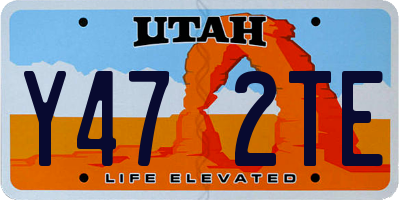 UT license plate Y472TE