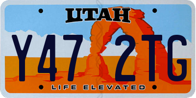 UT license plate Y472TG