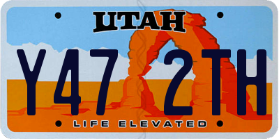 UT license plate Y472TH