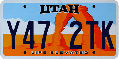 UT license plate Y472TK