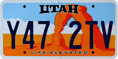 UT license plate Y472TV