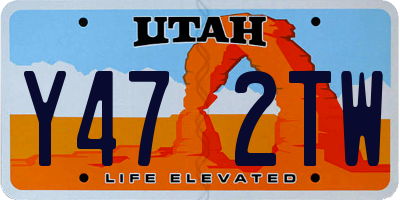 UT license plate Y472TW