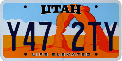 UT license plate Y472TY