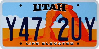 UT license plate Y472UY