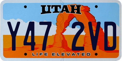 UT license plate Y472VD
