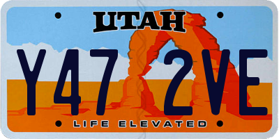 UT license plate Y472VE