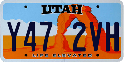 UT license plate Y472VH