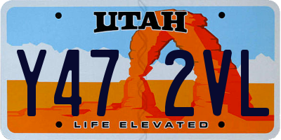 UT license plate Y472VL