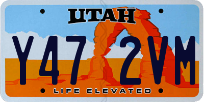 UT license plate Y472VM