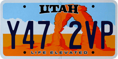 UT license plate Y472VP