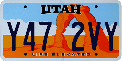 UT license plate Y472VY