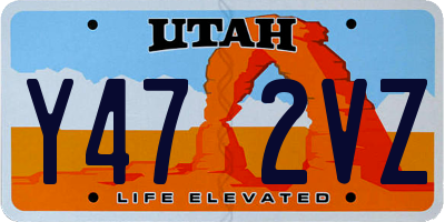 UT license plate Y472VZ