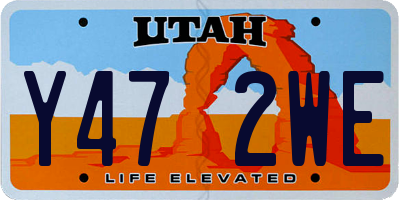 UT license plate Y472WE