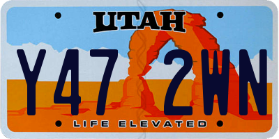 UT license plate Y472WN