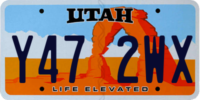 UT license plate Y472WX