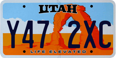 UT license plate Y472XC
