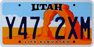 UT license plate Y472XM