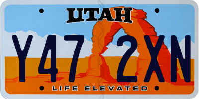UT license plate Y472XN