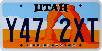 UT license plate Y472XT