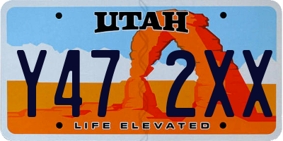 UT license plate Y472XX